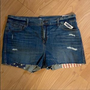 American Flag Pocket Jean Shorts